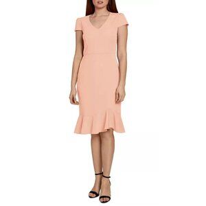 NWT Sage Size 6 Asymmetrical Short Sleeve Bodycon Ruffled Dress MSRP $90